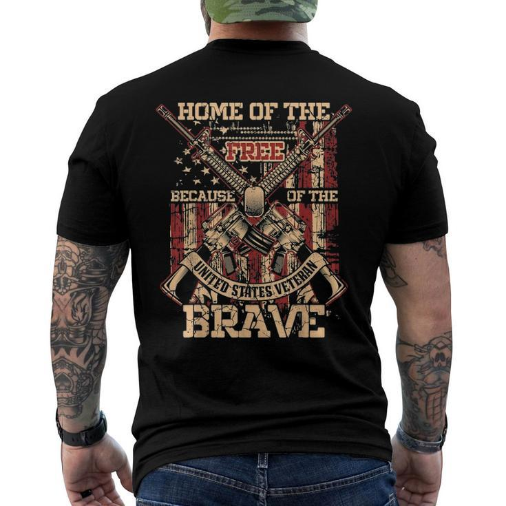 4Th Of July Military Home Of The Free Because Of The Brave Men's Back Print T-shirt