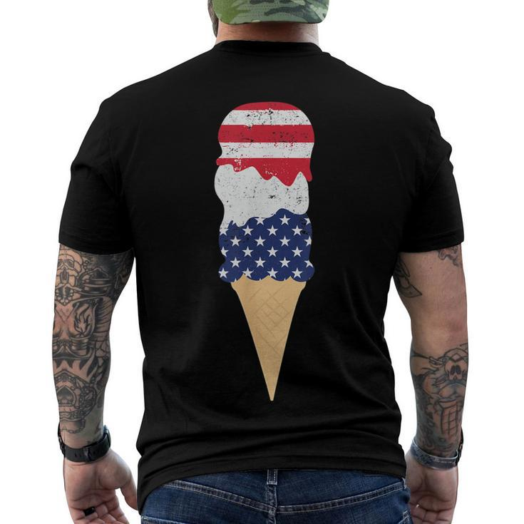 4Th Of July Patriotic Ice Cream For Independence Day Men's T-shirt Back Print
