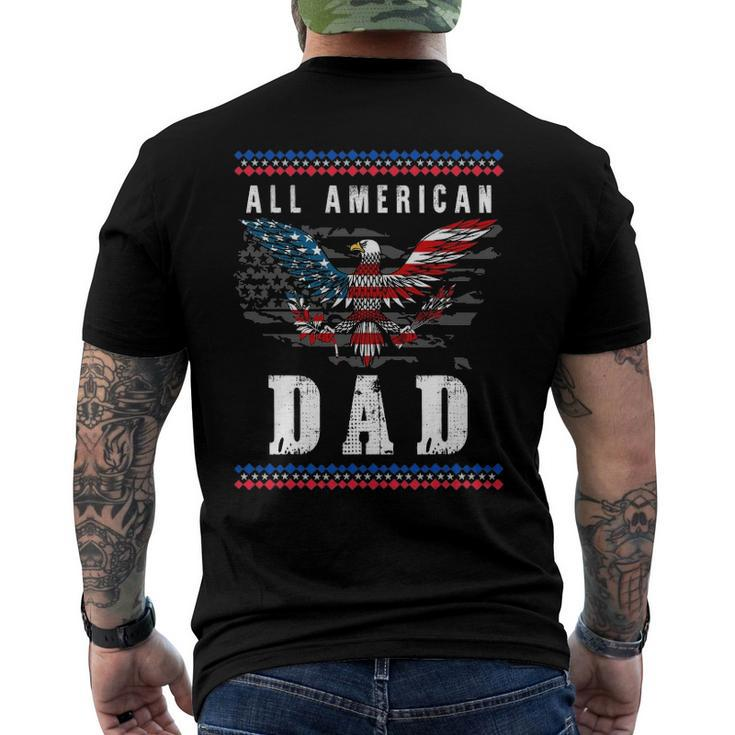 4Th Of July American Flag Dad Men's Crewneck Short Sleeve Back Print T-shirt