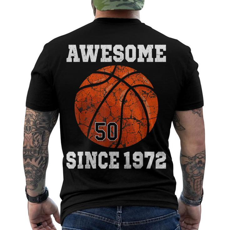 50Th Birthday Basketball Player 50 Years Old Vintage Retro Men's T-shirt Back Print