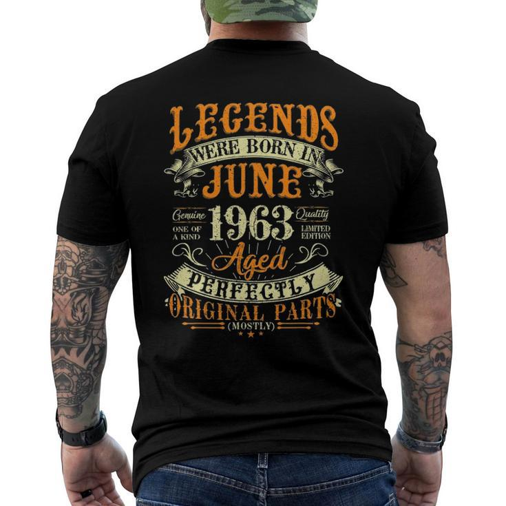 59Th Birthday 59 Years Old Legends Born In June 1963 Birthday Party Men's Back Print T-shirt