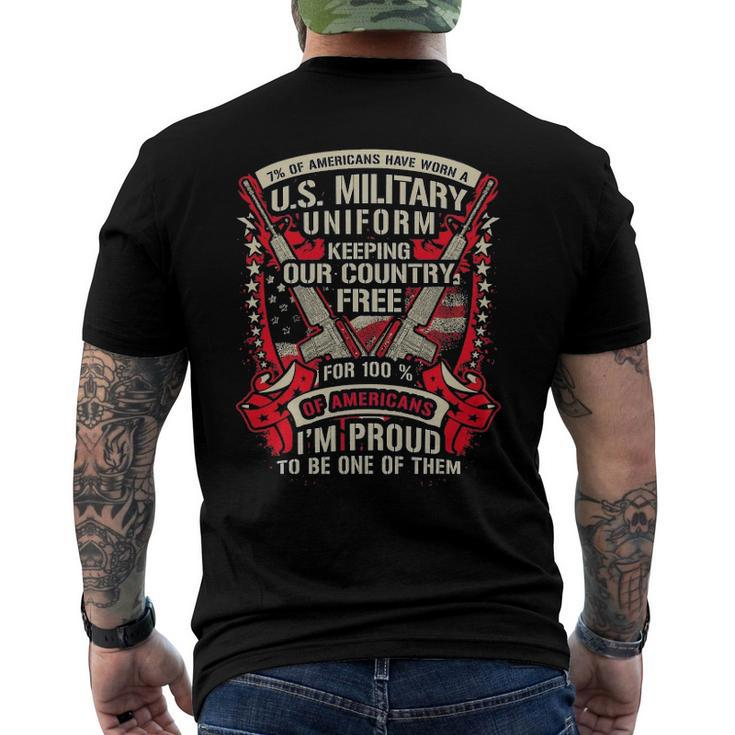 7 Of Americans Have Worn A Us Military Uniform Men's Back Print T-shirt