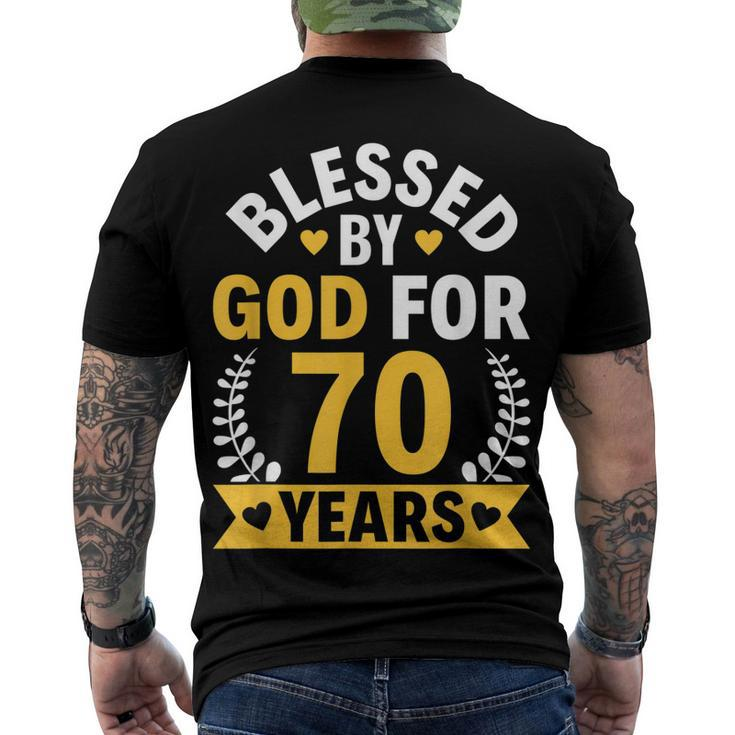 70Th Birthday Man Woman Blessed By God For 70 Years Men's T-shirt Back Print
