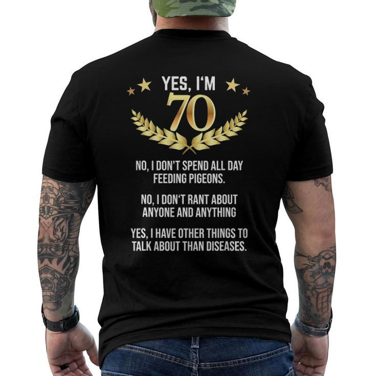 70Th Birthday Saying Birthday 70 Years Men's Back Print T-shirt