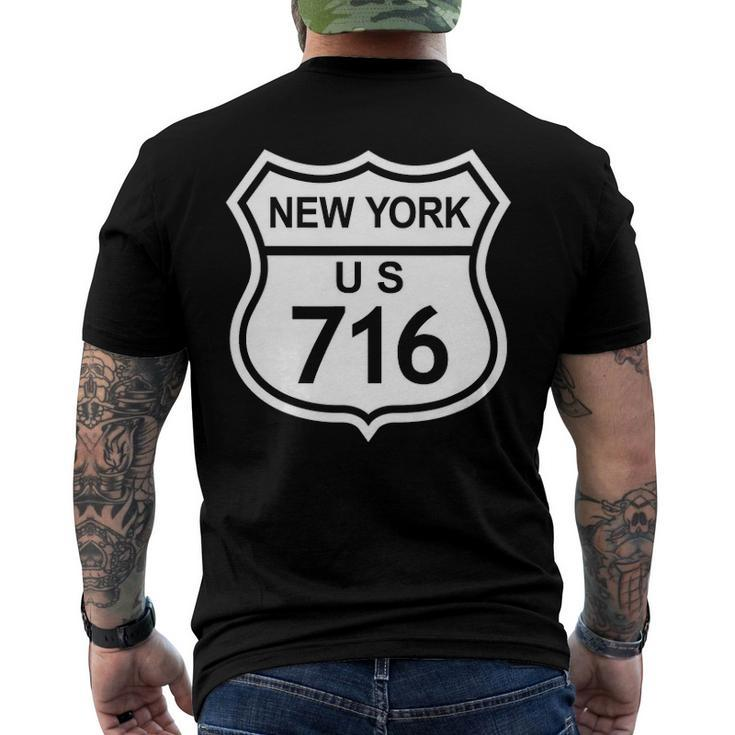 716 New York Area Code Ny Highway Home State Men's Back Print T-shirt