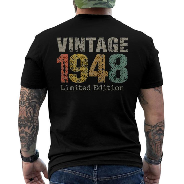 74 Years Old Vintage 1948 Limited Edition 74Th Birthday Men's Back Print T-shirt