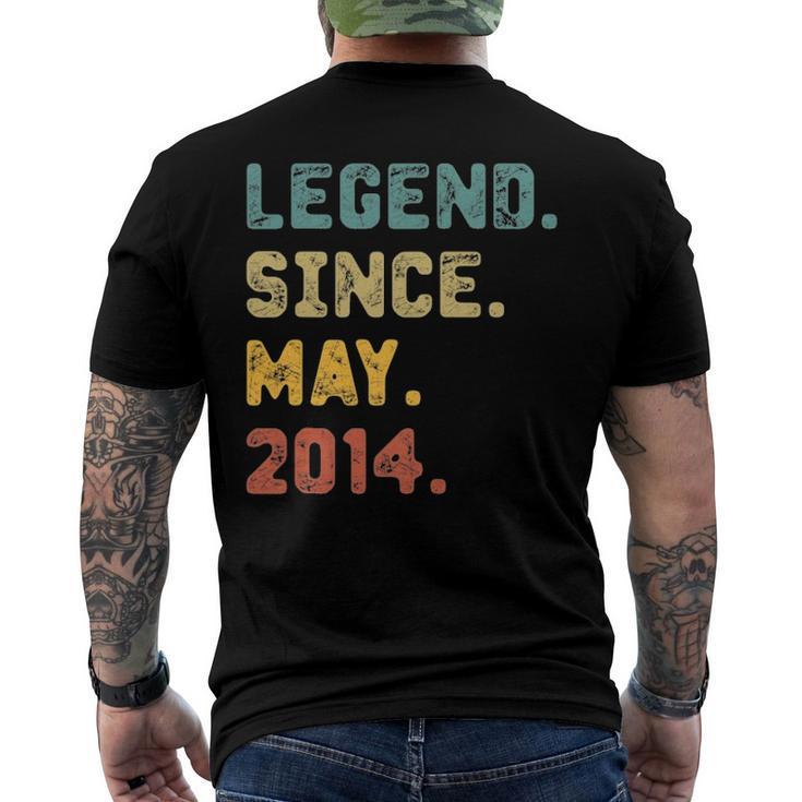 8 Years Old Legend Since May 2014 8Th Birthday Men's Back Print T-shirt