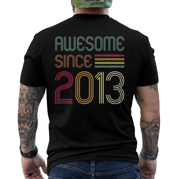 9 Years Old Awesome Since 2013 9Th Birthday Retro Men's Back Print T-shirt