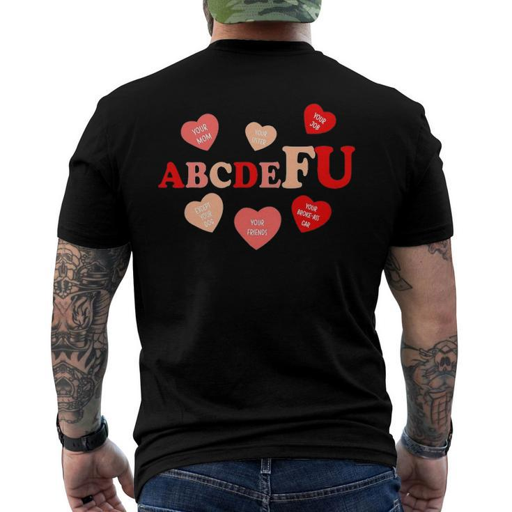 AbcDeFu Valentines Retro Hearts Valentine Candy Men's Back Print T-shirt