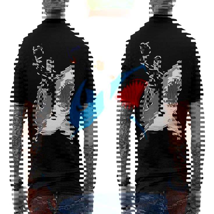 Abraham Lincoln Riding A Shark 4Th Of July Men's Back Print T-shirt