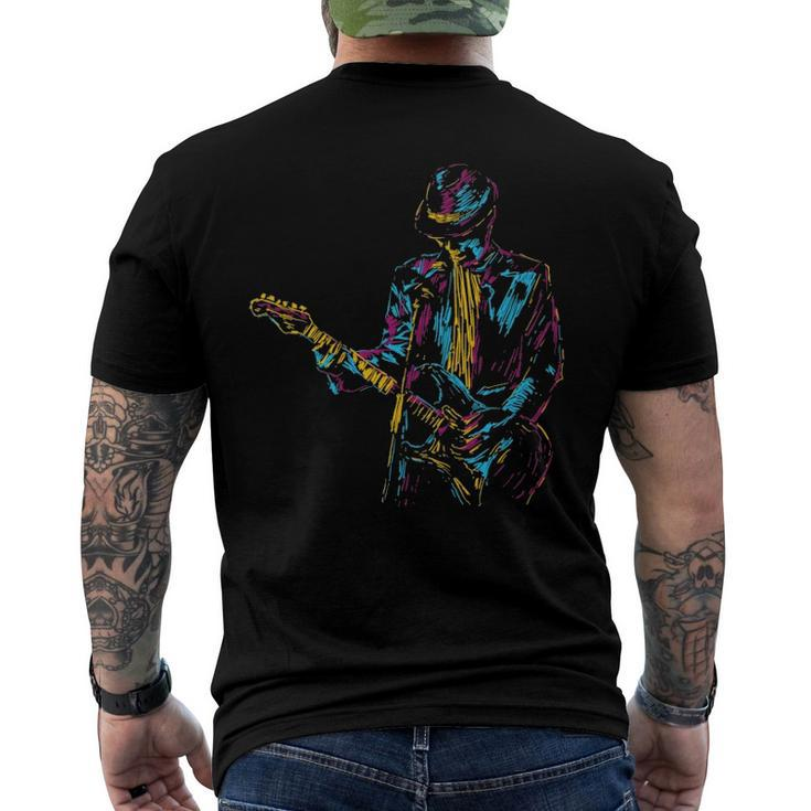Abstract Art Musician Music Band Bass Player Men's Back Print T-shirt