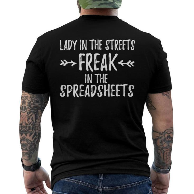 Accountant Lady In The Sheets Freak In The Spreadsheets Men's Back Print T-shirt