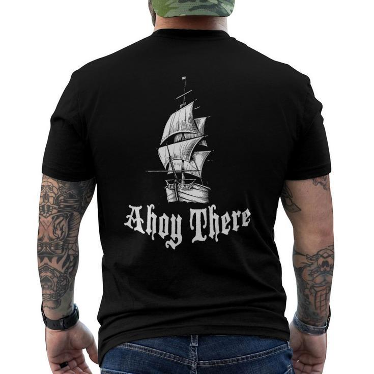 Ahoy There Its A Pirate Ship Men's Back Print T-shirt