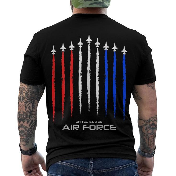 Air Force Us Veterans 4Th Of July T American Flag Men's T-shirt Back Print