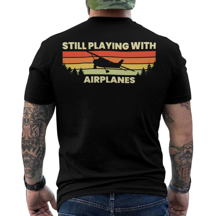 Airplane Aviation Still Playing With Airplanes 10Xa43 Men's Crewneck Short Sleeve Back Print T-shirt