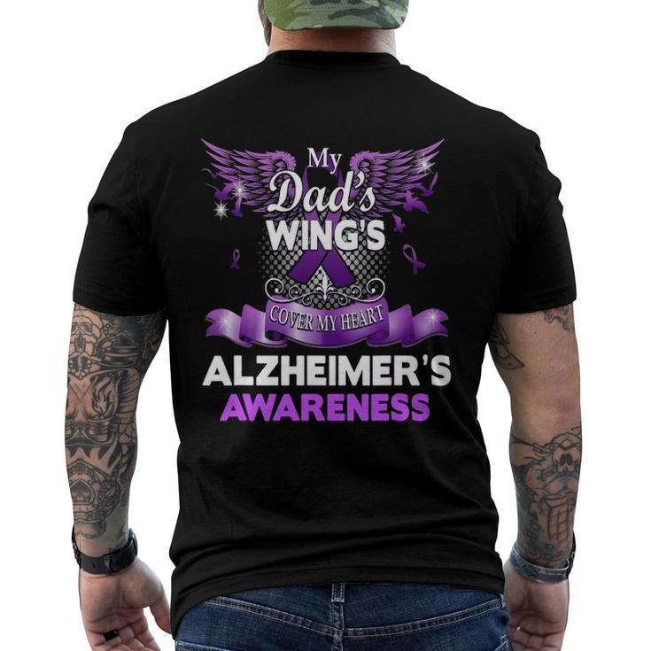 Alzheimers Awareness Products Dads Wings Memorial Men's Back Print T-shirt