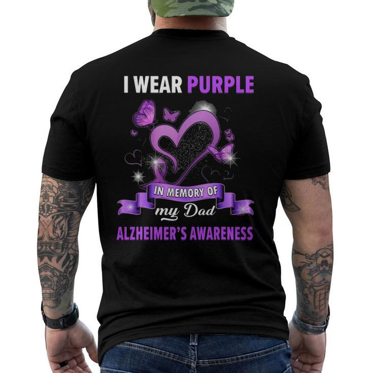 Alzheimers Awareness I Wear Purple In Memory Of My Dad Men's Back Print T-shirt