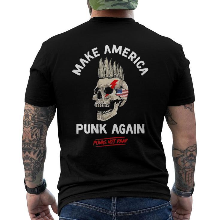 Make America Punk Again Punks Not Dead Skull Rock Style Men's Back Print T-shirt