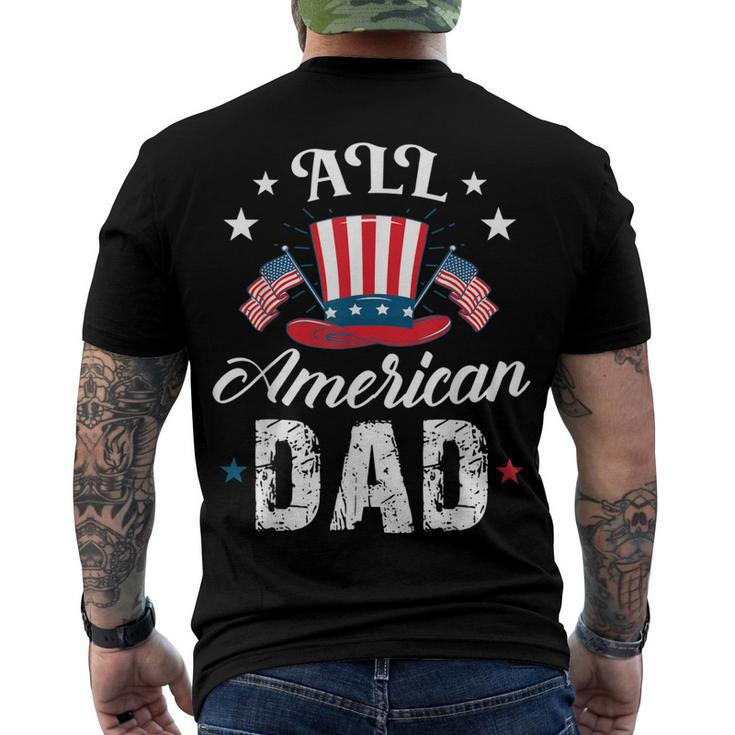 All American Dad 4Th Of July Patriot Hat With American Flag Men's T-shirt Back Print