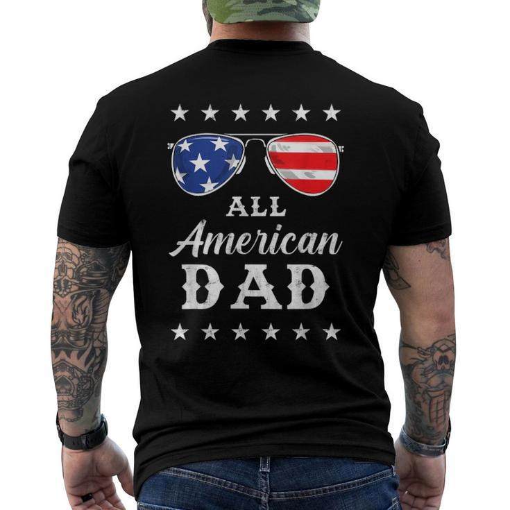 Mens All American Dad 4Th Of July Sunglasses And Stars Men's Back Print T-shirt