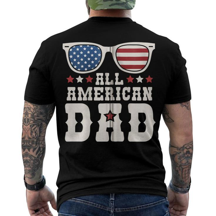 All American Dad Usa Flag Fathers 4Th Of July Day Zip Men's T-shirt Back Print