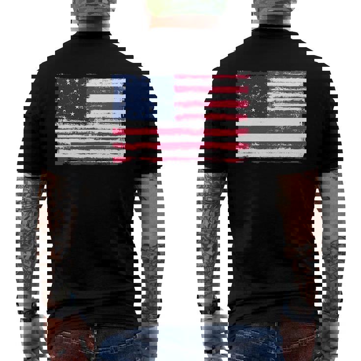 American Flag Betsy Rosswith 13 Stars For Protesters Men's Back Print T-shirt