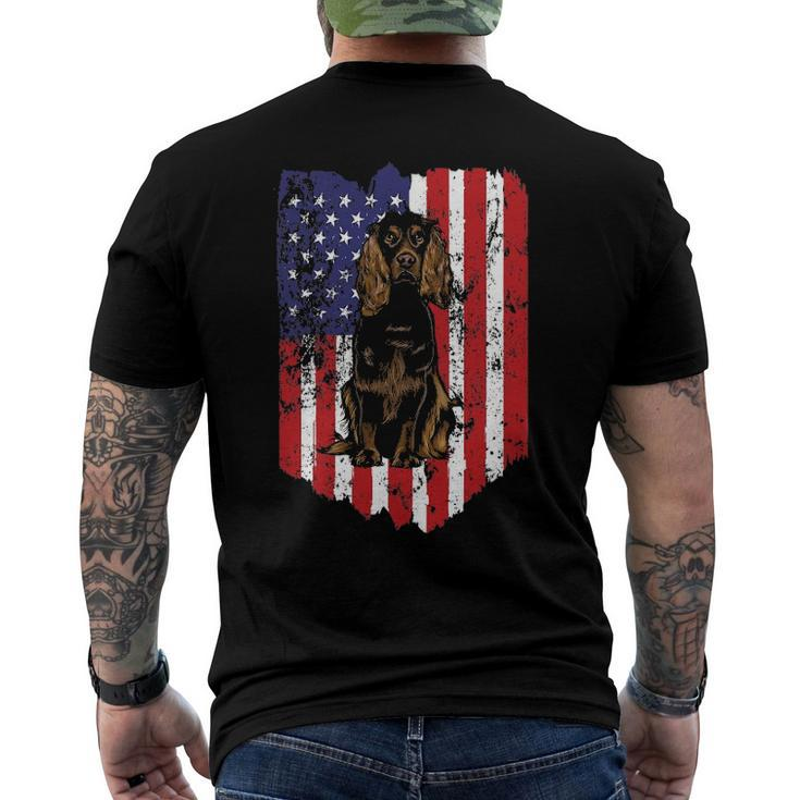 American Flag Boykin Spaniel 4Th Of July Usa Men's Back Print T-shirt