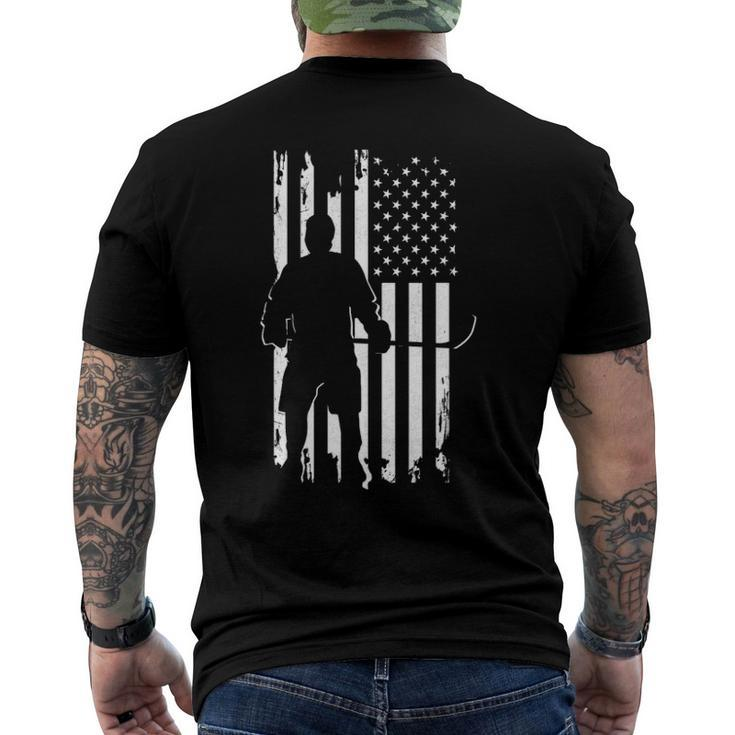 American Flag Hockey Apparel - Hockey Men's Back Print T-shirt
