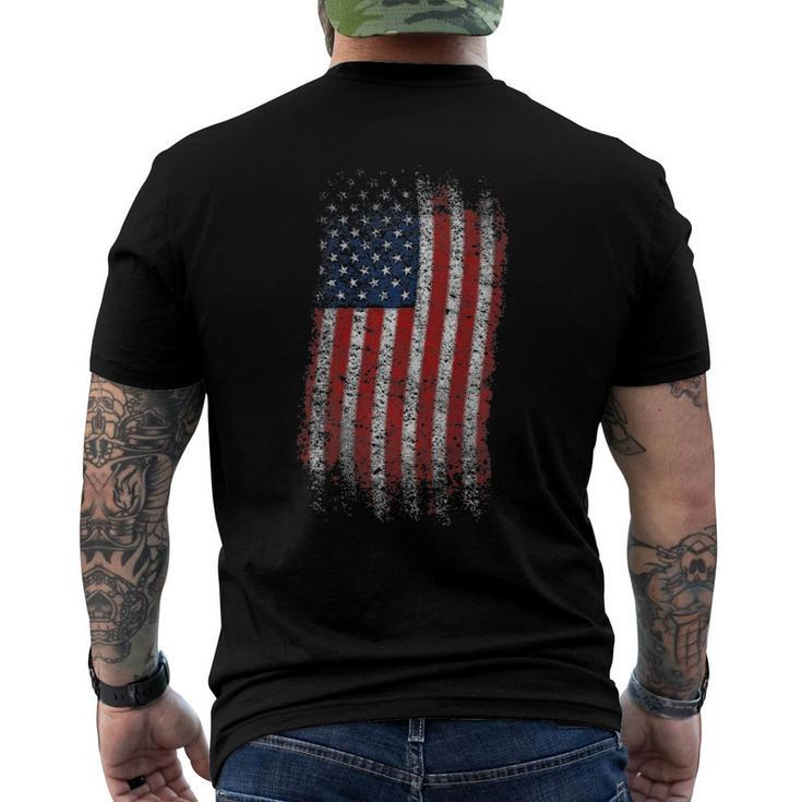 American Flag4th Of July Patriotic Usa Flag Men's Back Print T-shirt