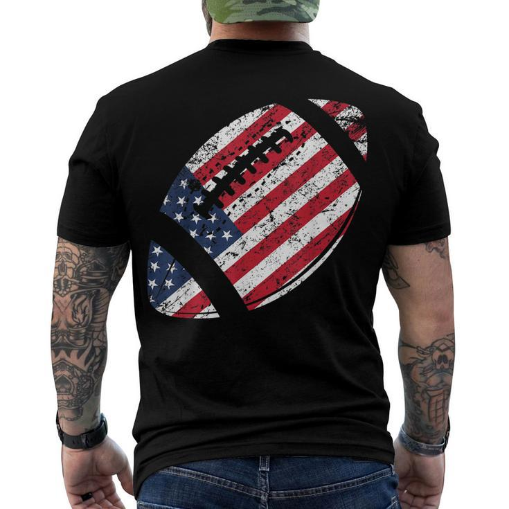 American Football 4Th July American Flag Patriotic Men's T-shirt Back Print