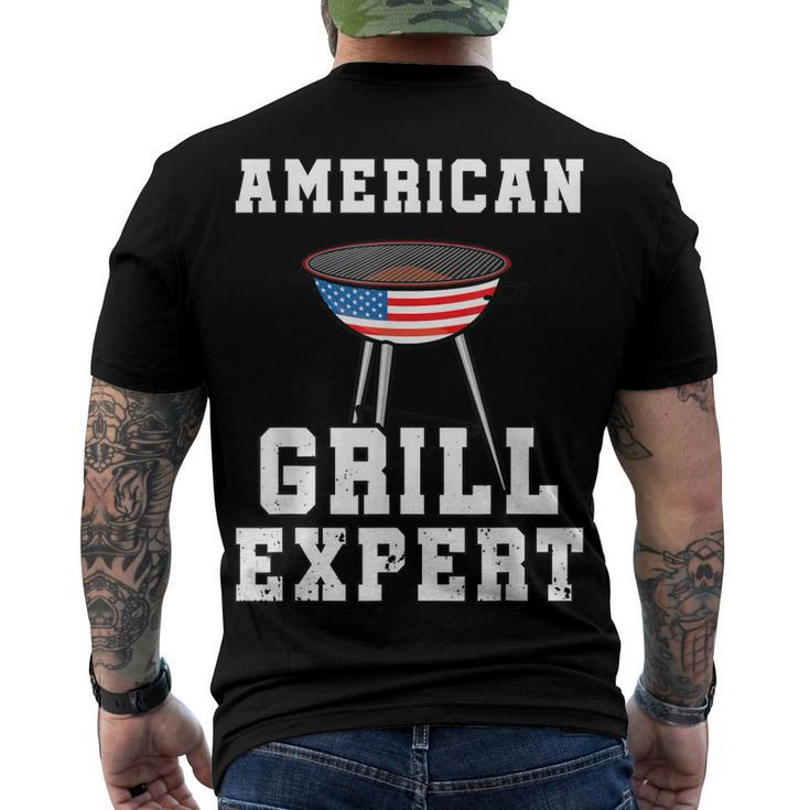 Mens American Grill Expert Dad Fathers Day Bbq 4Th Of July Men's T-shirt Back Print