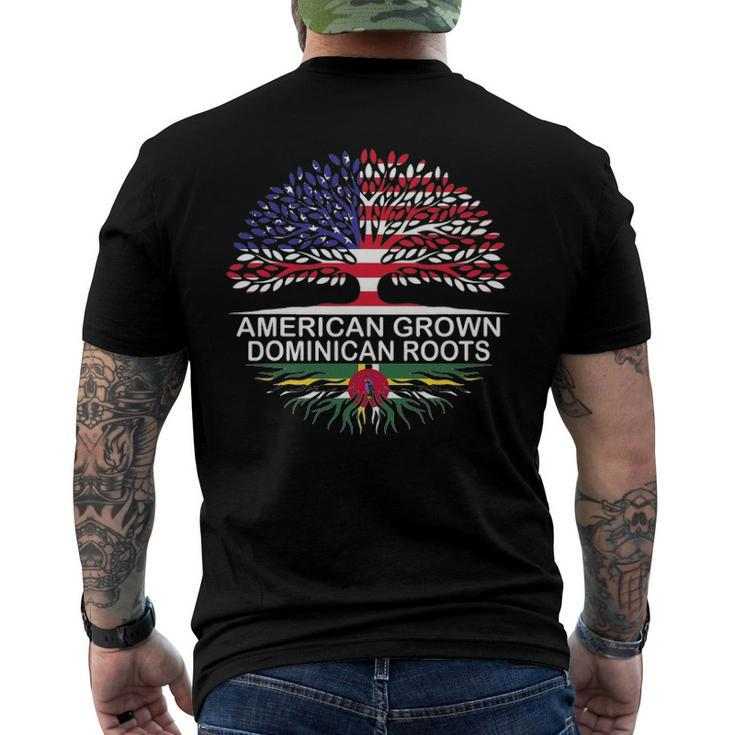American Grown Dominican Roots Dominica Flag Men's Back Print T-shirt