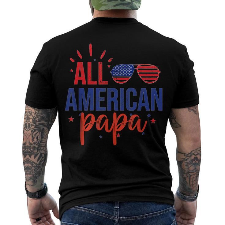 All American Papa 4Th Of July Sunglasses Family Men's T-shirt Back Print