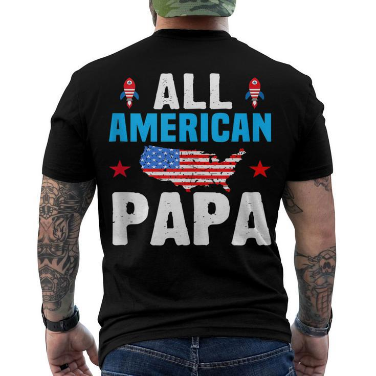 All American Papa 4Th Of July Usa Family Matching Outfit Men's T-shirt Back Print