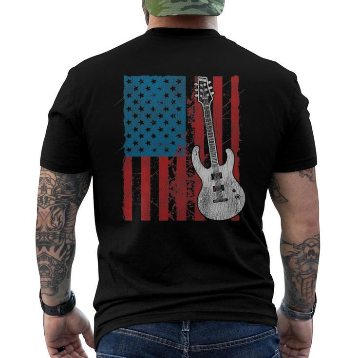 American Pride Guitar Player Guitar Men's Back Print T-shirt