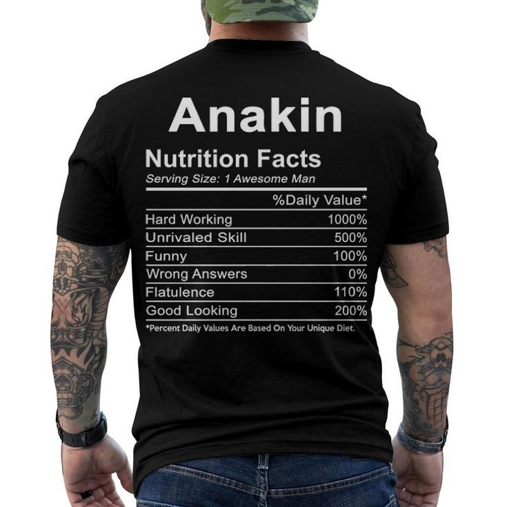 Anakin Name  Anakin Nutrition Facts Men's T-Shirt Back Print
