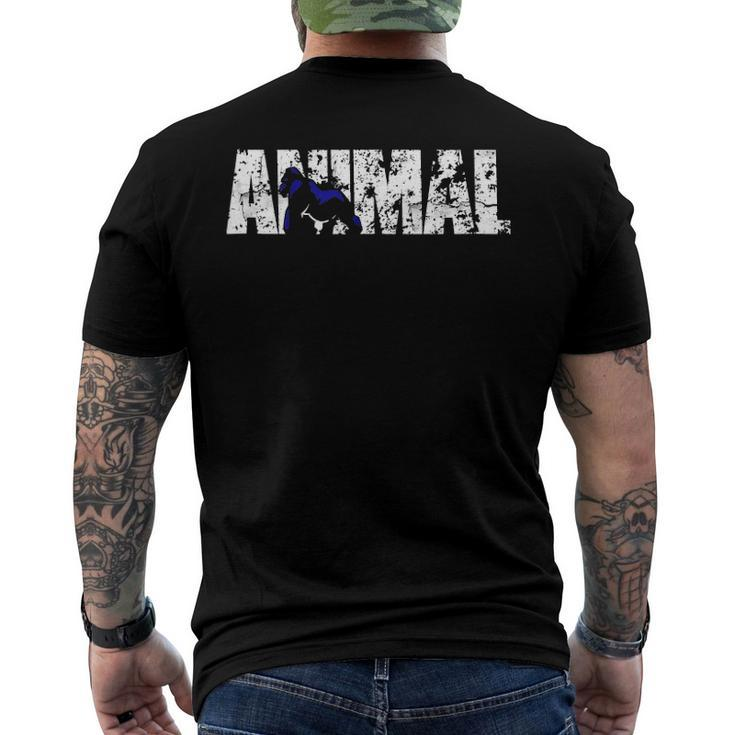 Animal Powerlifting Gym Bodybuilding Weight Lifting Beast Men's Back Print T-shirt