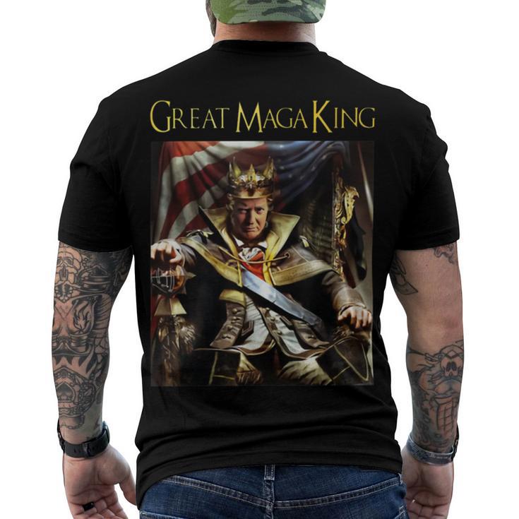 Anti Joe Biden Ultra Maga The Return Of The Great Maga King   Men's Crewneck Short Sleeve Back Print T-shirt