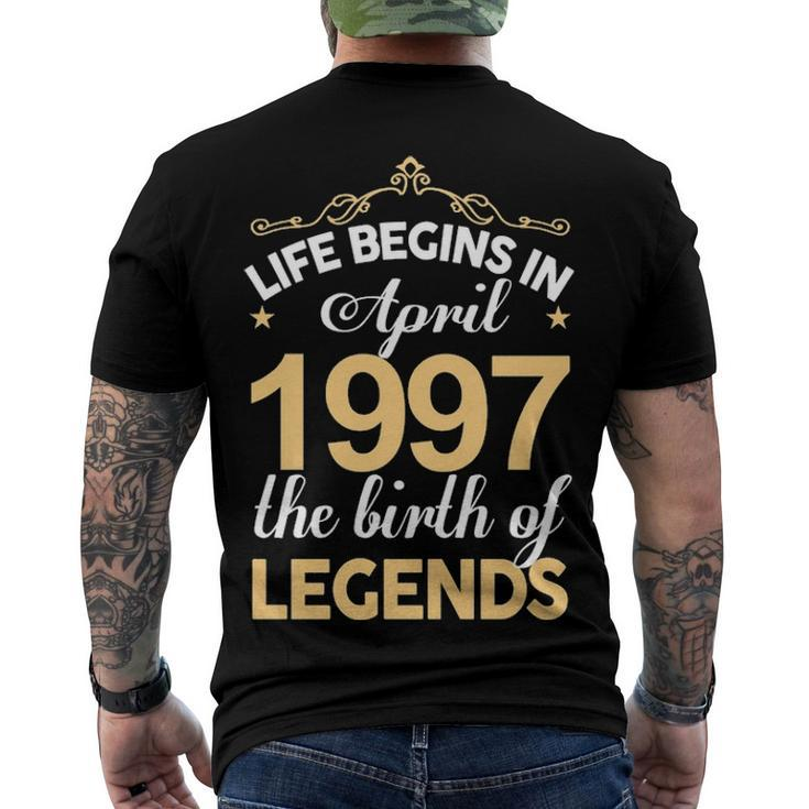 April 1997 Birthday Life Begins In April 1997 V2 Men's T-Shirt Back Print