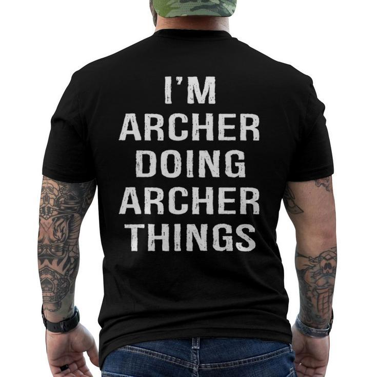 Im Archer Doing Archer Things Name Birthday Men's Back Print T-shirt