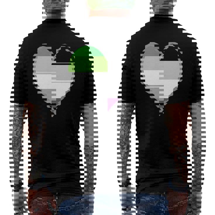 Asexual Aromantic Pride Flag Heart Nonsexual Equality Month Men's Back Print T-shirt