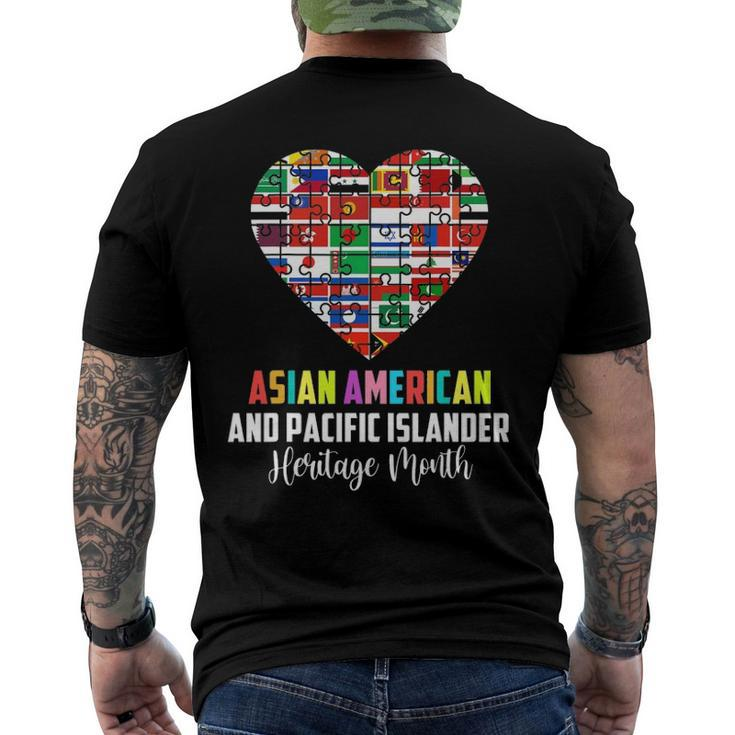 Asian American And Pacific Islander Heritage Month Heart Men's Back Print T-shirt