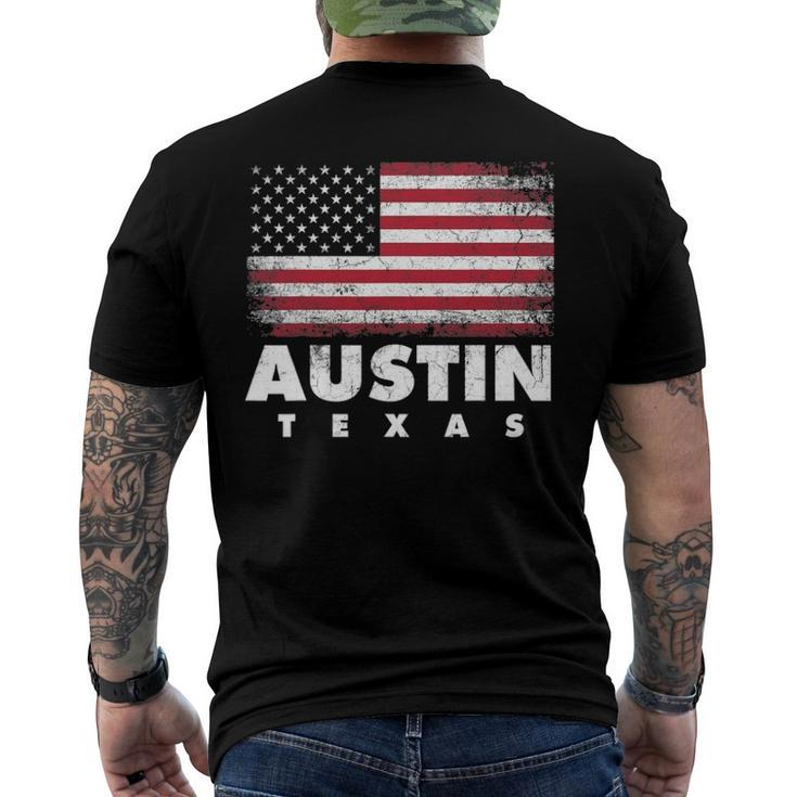 Austin Texas 4Th Of July American Flag Usa America Patriotic Men's Back Print T-shirt
