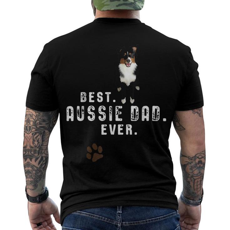 Australian Shepherd - Best Aussie Dad Ever Men's Crewneck Short Sleeve Back Print T-shirt