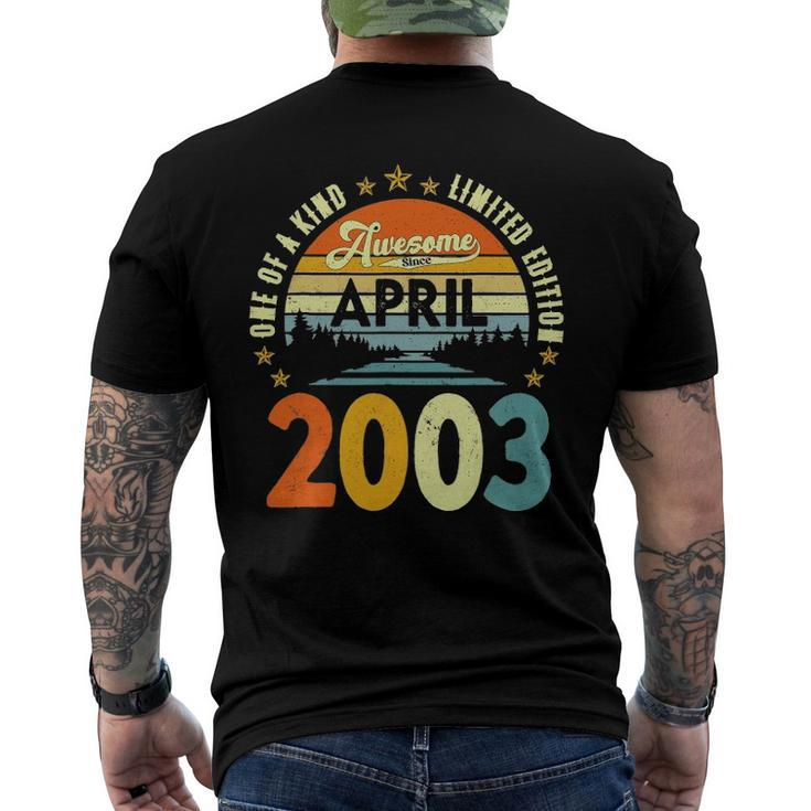 Awesome Since April 2003 Vintage 19Th Birthday Men's Back Print T-shirt