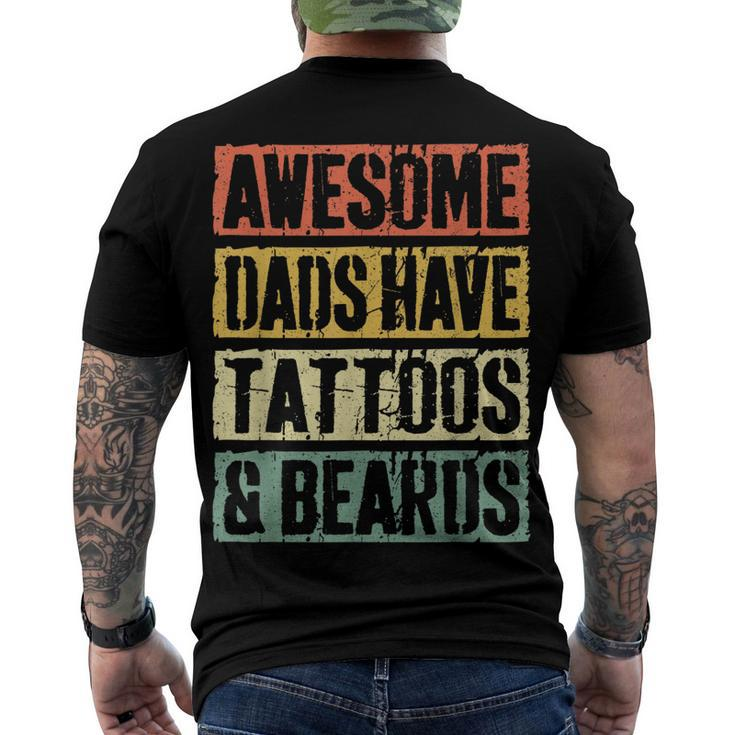 Mens Awesome Dads Have Tattoos And Beards Fathers Day V3 Men's T-shirt Back Print