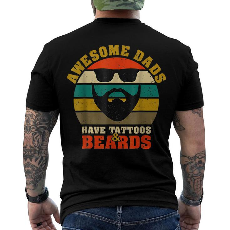 Awesome Dads Have Tattoos And Beards Vintage Fathers Day V3 Men's T-shirt Back Print
