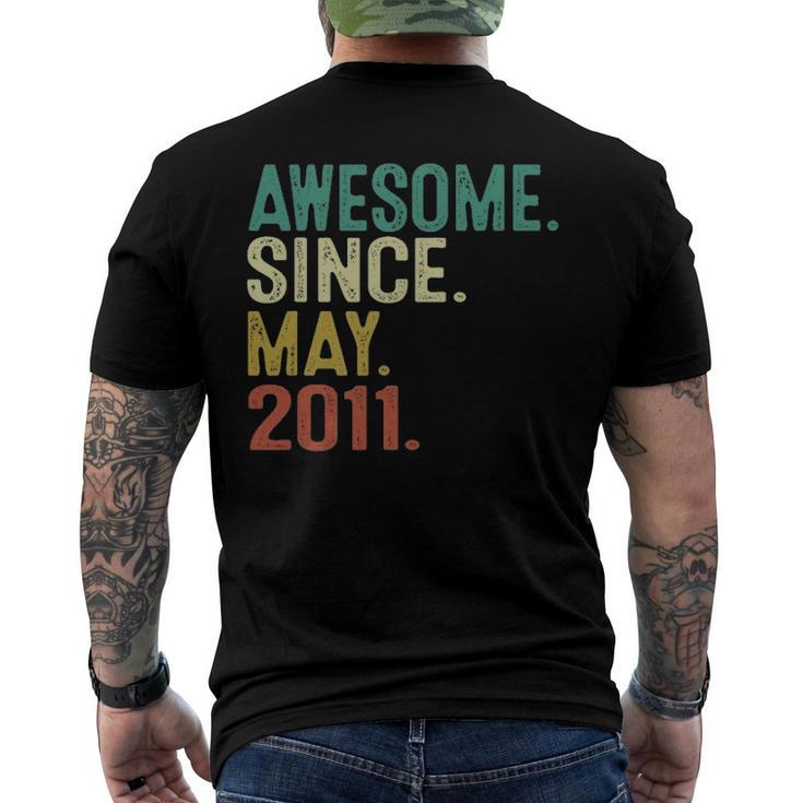 Awesome Since May 2011 Vintage 11Th Birthday 11 Years Old Men's Back Print T-shirt