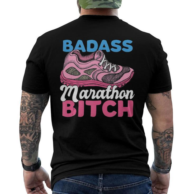 Badass Marathon Bitch Long Distances Runner Men's Back Print T-shirt
