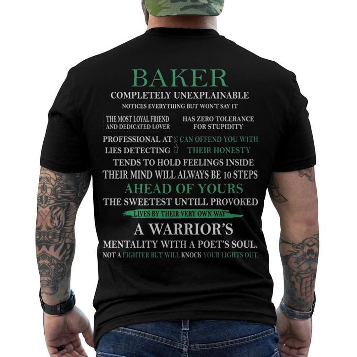 Baker Name Baker Completely Unexplainable Men's T-Shirt Back Print